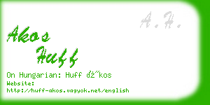 akos huff business card